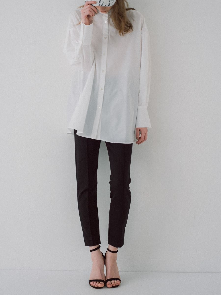 collarless oversized shirt ノーカラー襟