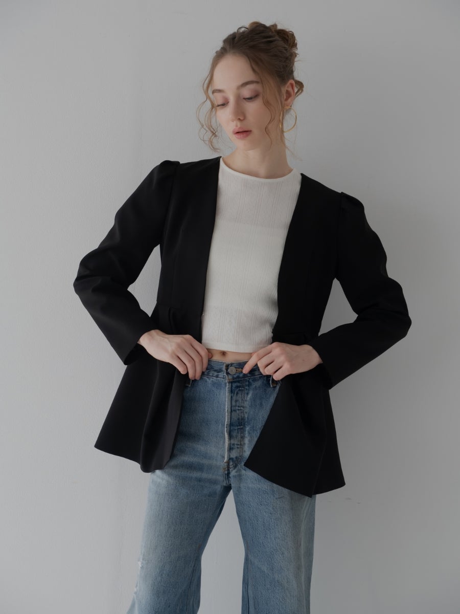 フルールジャケット black デニムに合わせて