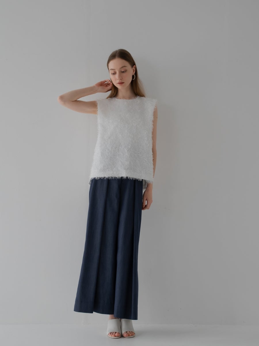 シャギーノースリトップス white