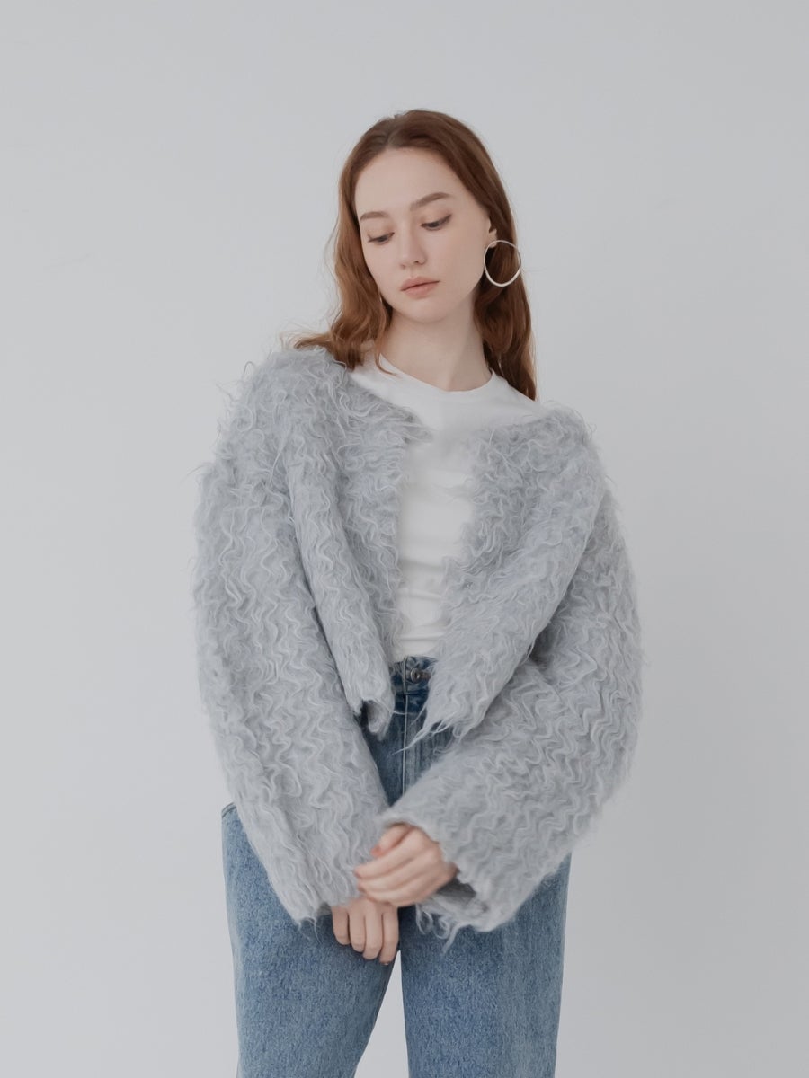 ウェイビーカーディガン gray
