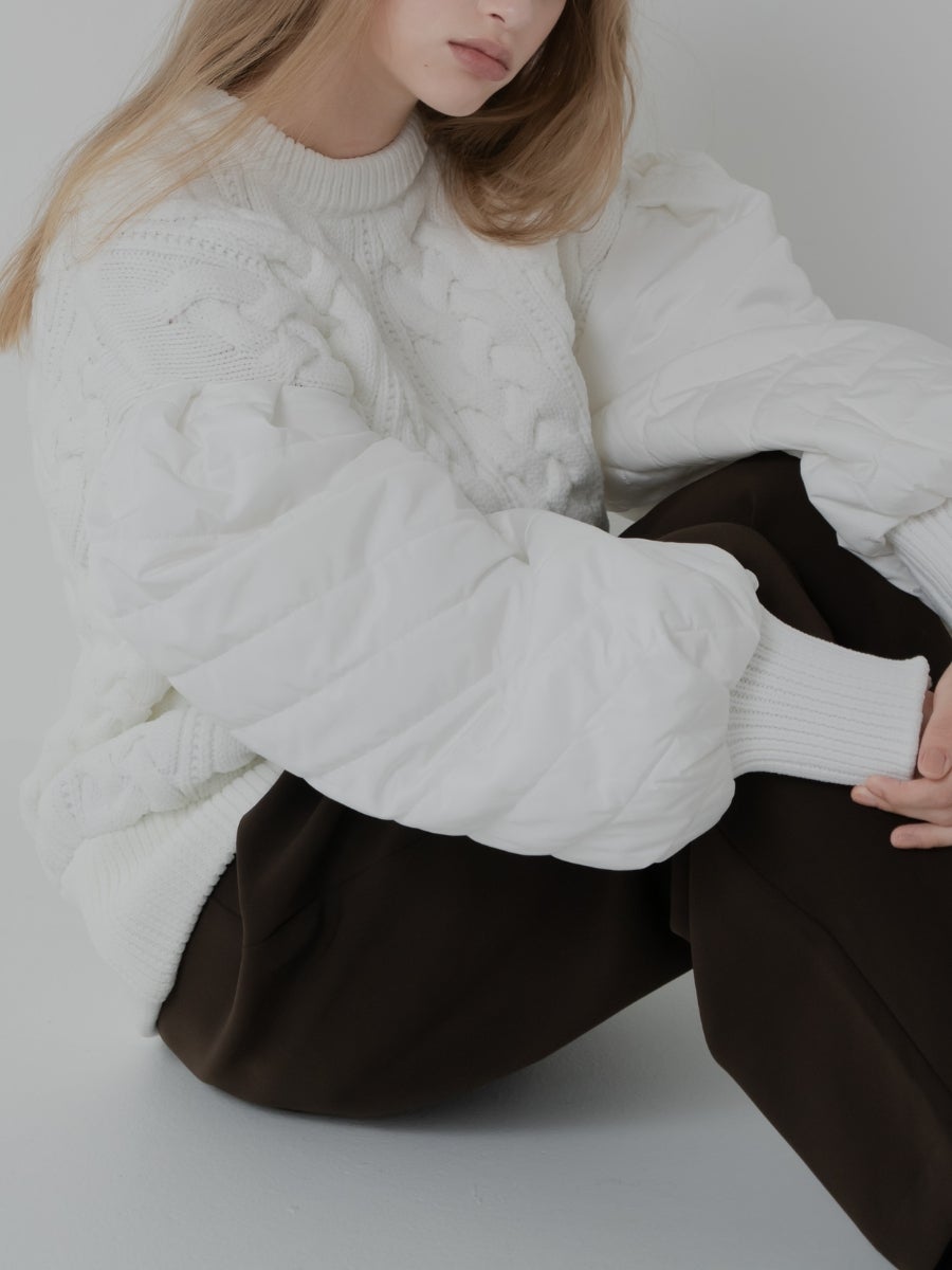 パフィーニット white 着用シルエット