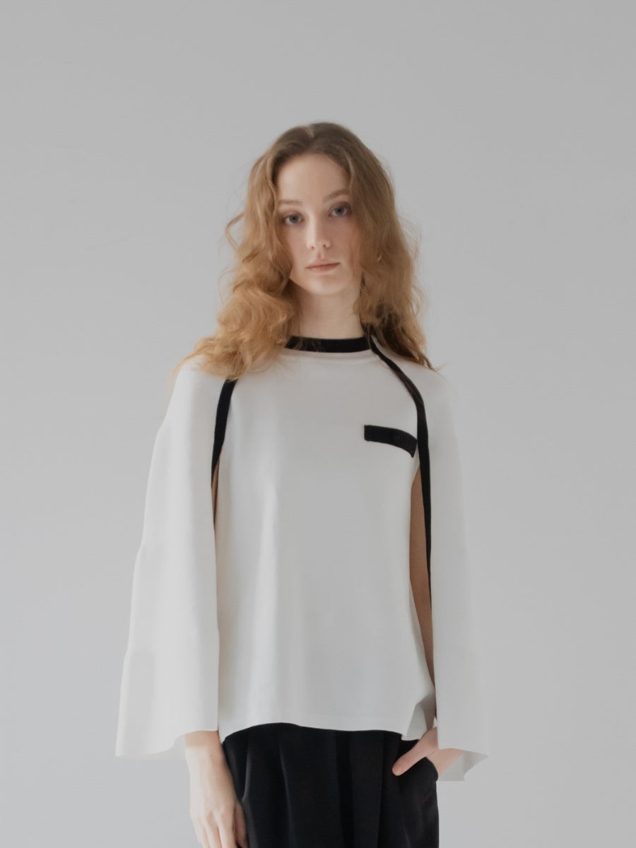 ニットケープ white