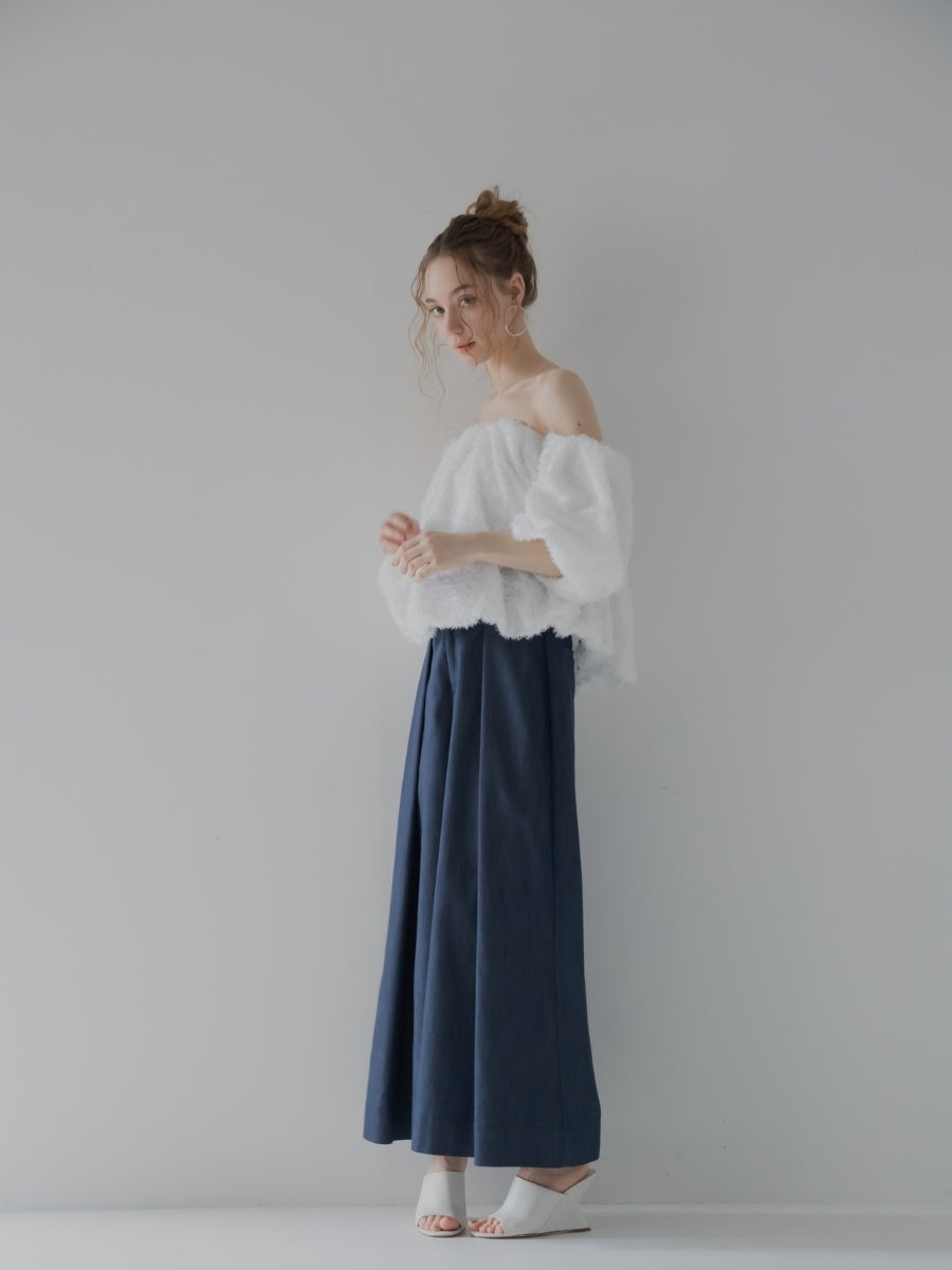 セゾンワイドパンツ denim 着用イメージ