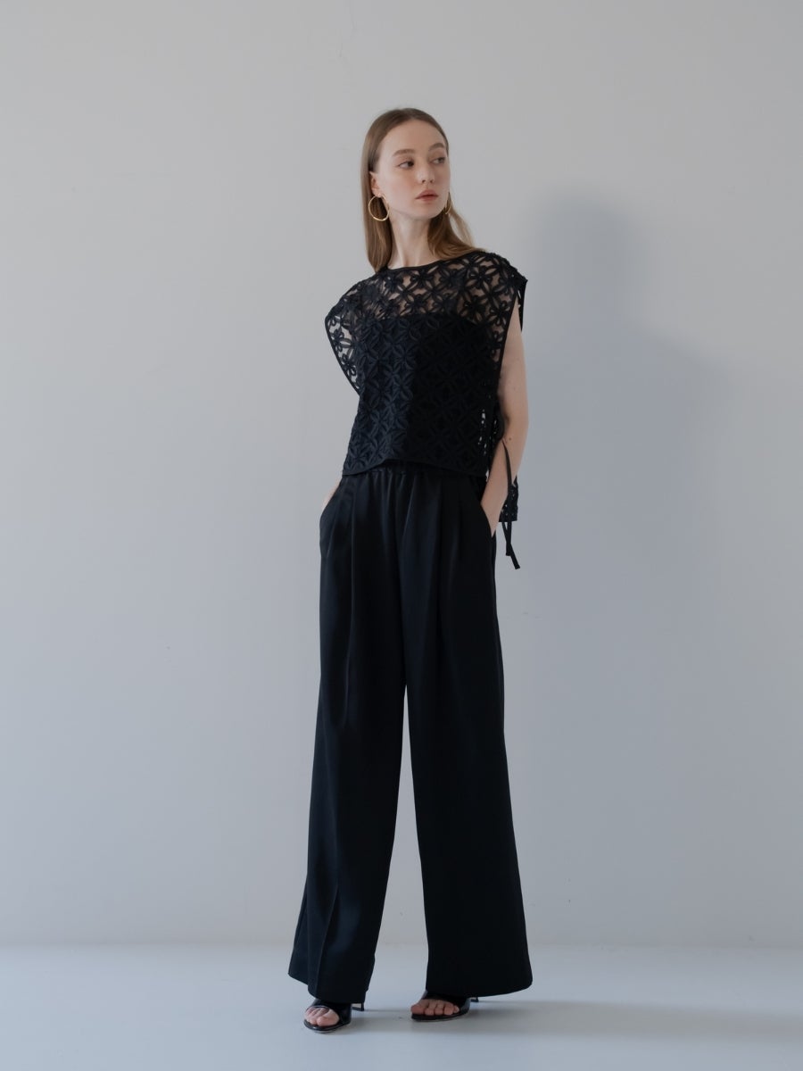 チュールレースベスト black