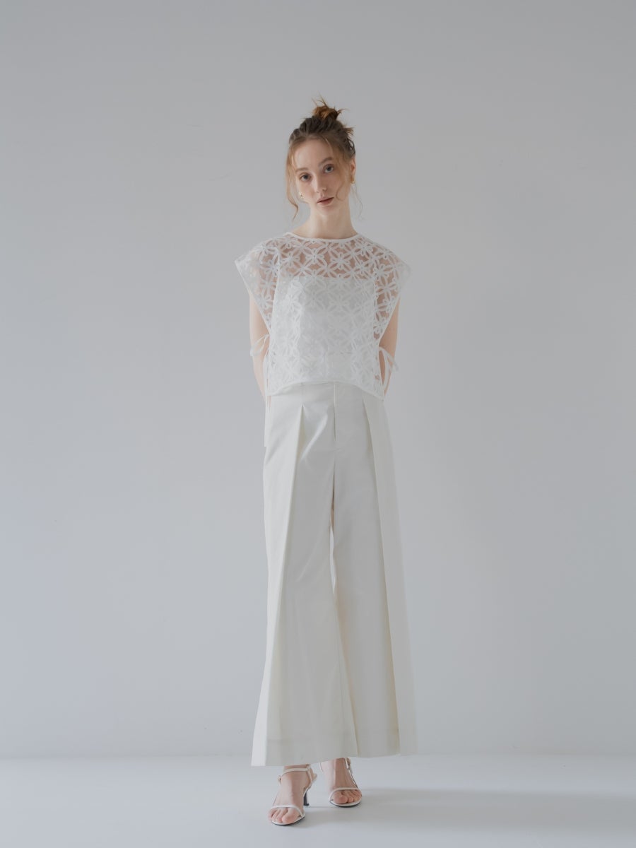 チュールレースベスト white
