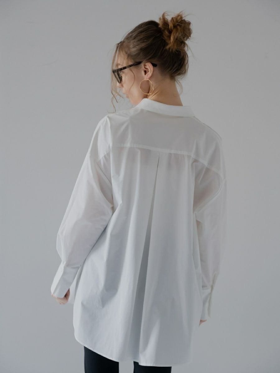 オーバーシルエットシャツ(ロング丈) white