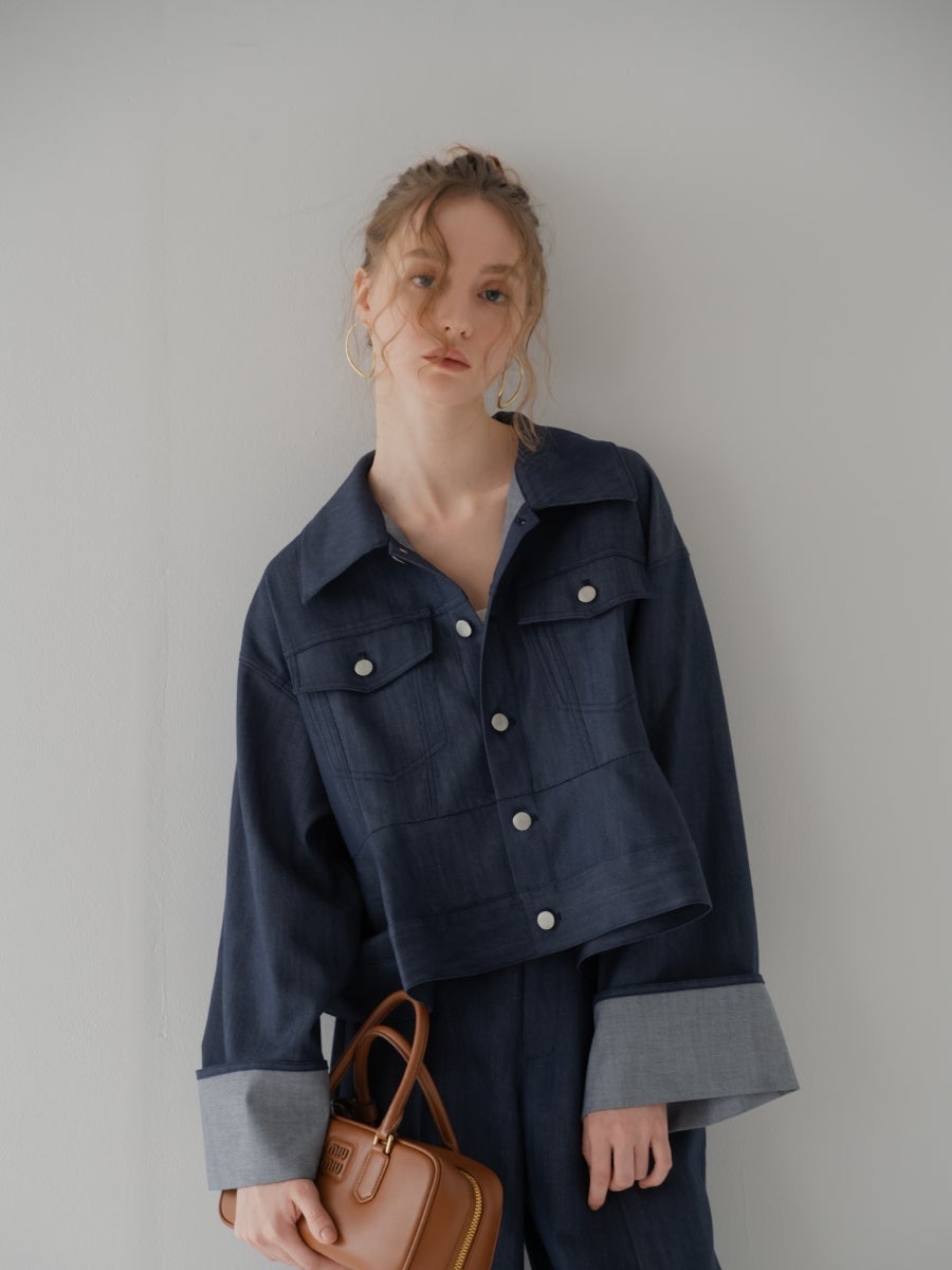 デニムペプラムシャツ denim 