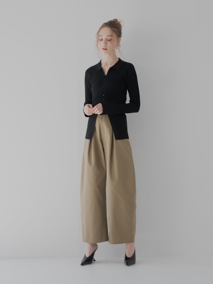 コクーンパンツ beige スタイリング