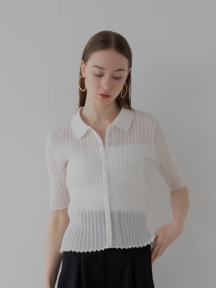 シアーリブニット white