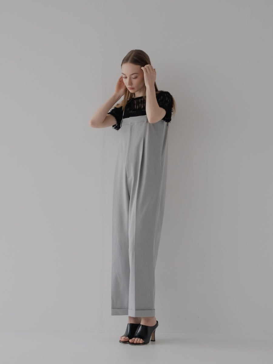センタープレスサロペット gray