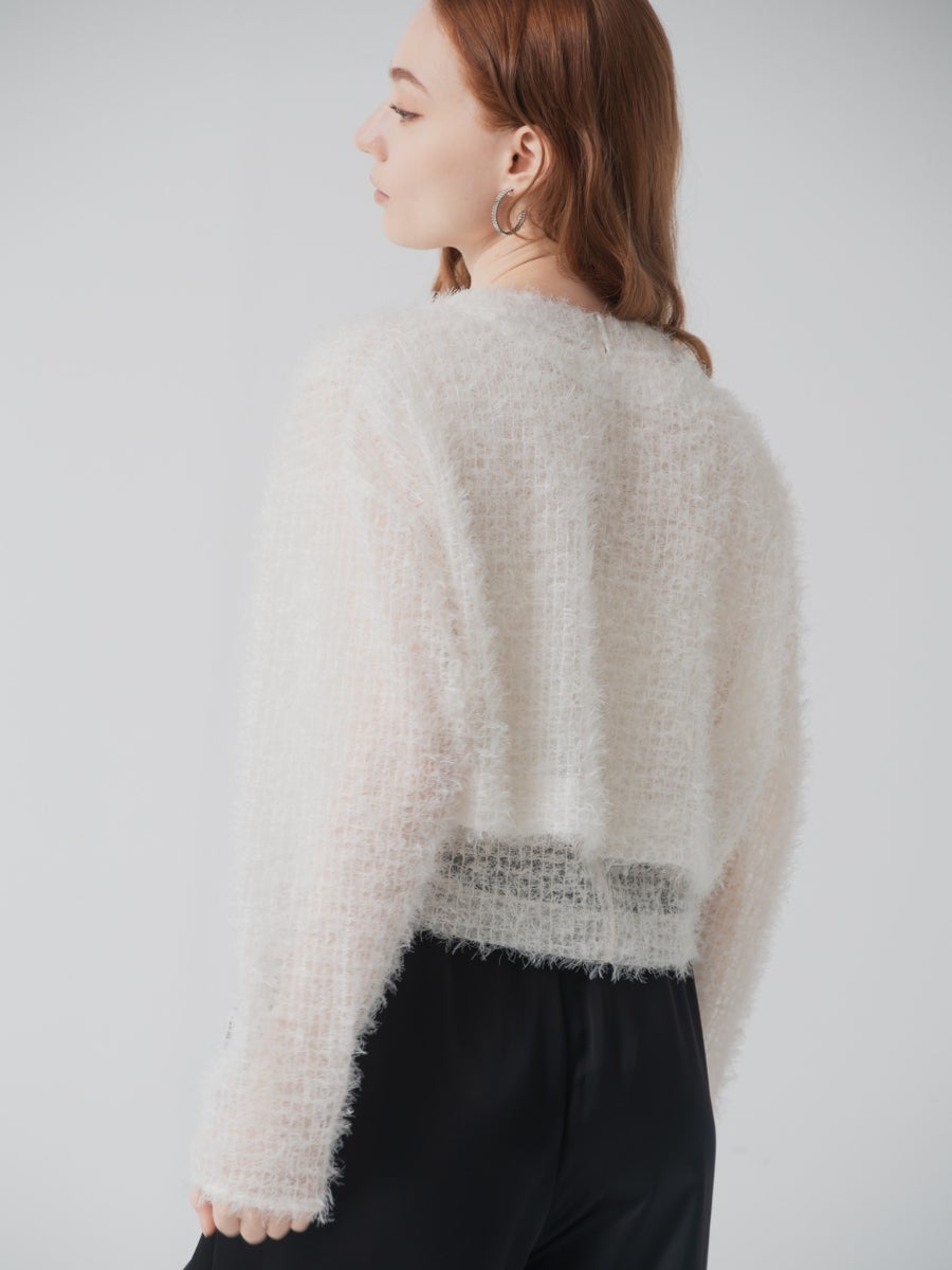 フェザーチュールカーディガン ivory