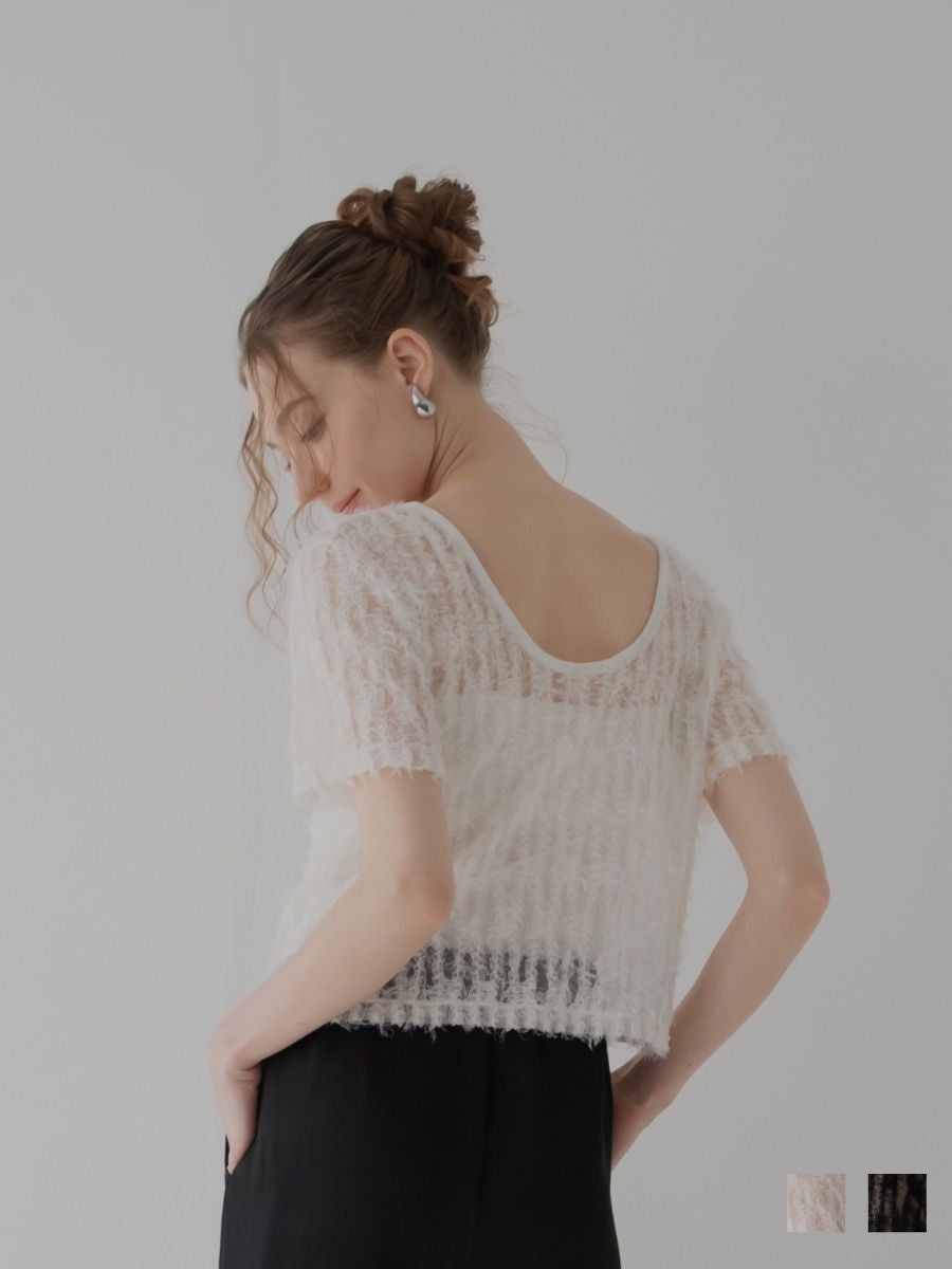001【新品タッグ付き】 メゾンドドルチェ フィオーレトップス 半袖 フリル袖 TOPS | maison de Dolce.