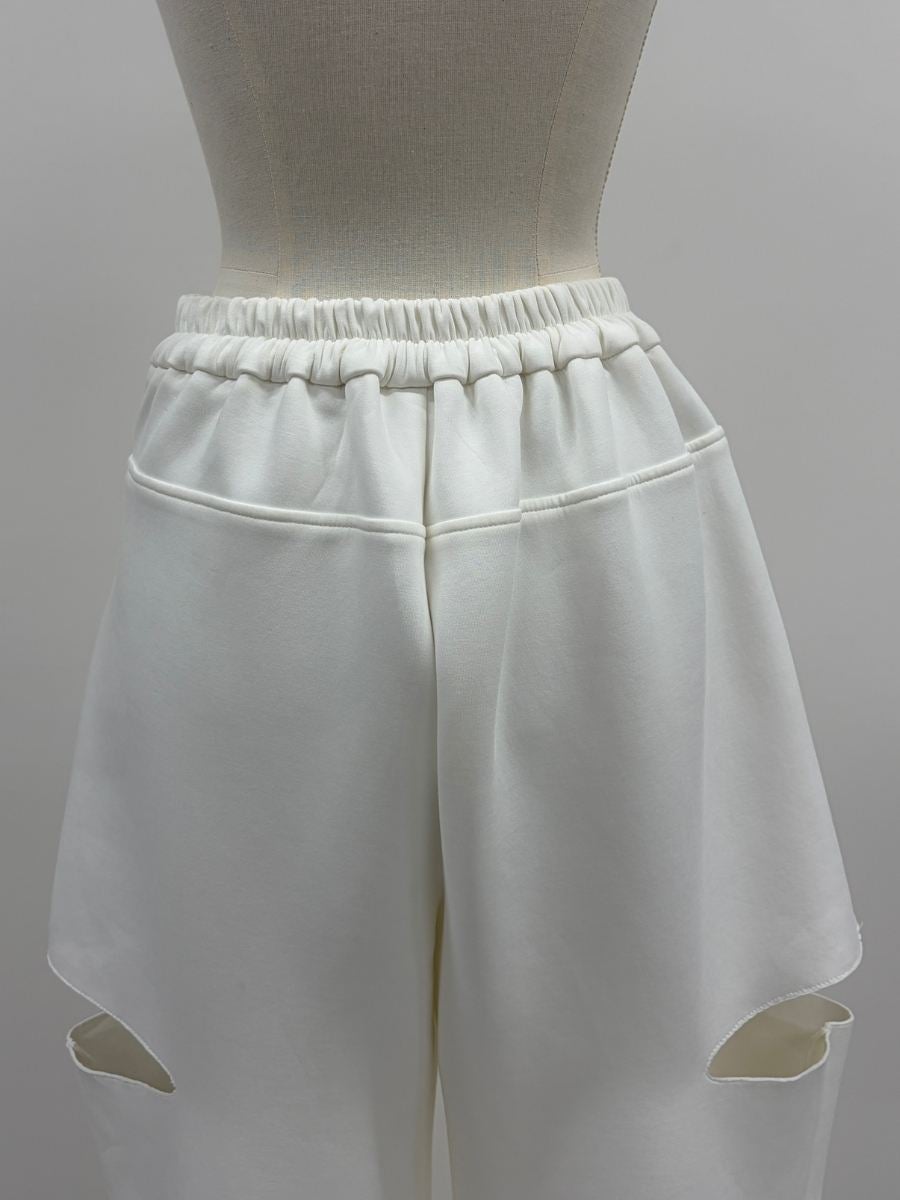 サイドスリットスウェットパンツ white