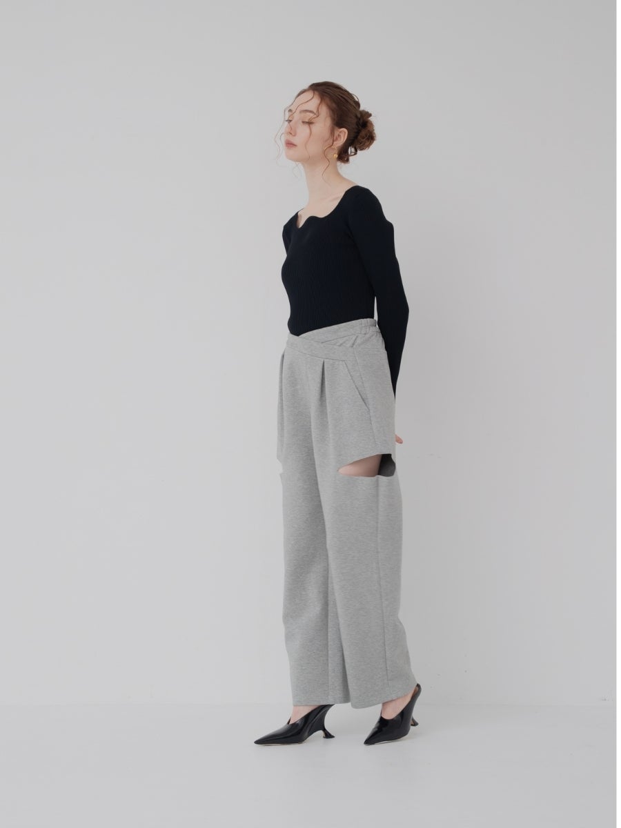 サイドスリットスウェットパンツ gray