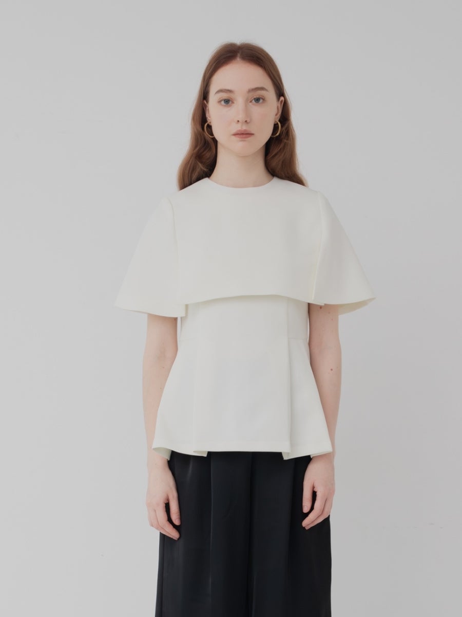 ケープペプラムトップス ivory