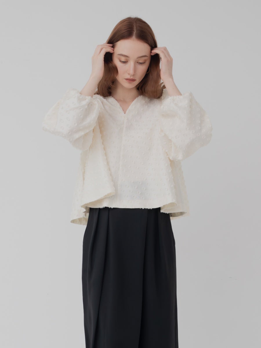 2wayドットジャガードトップス ivory