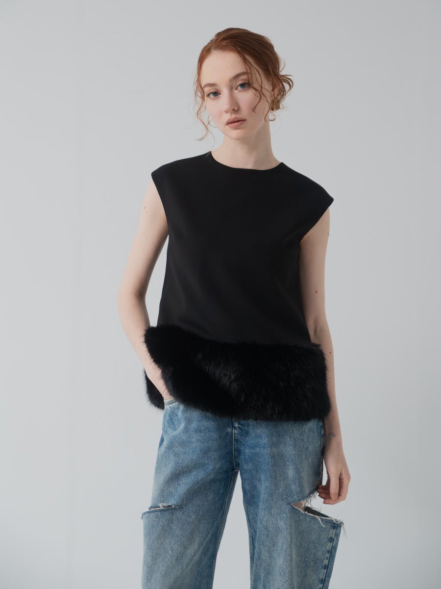 ファードッキングノースリトップス black