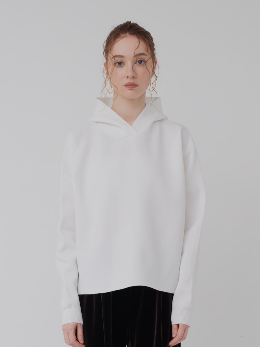 ロゴニットパーカー white