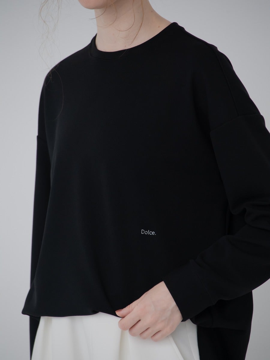 ロゴポイントプルオーバー black 刺繍のディテール